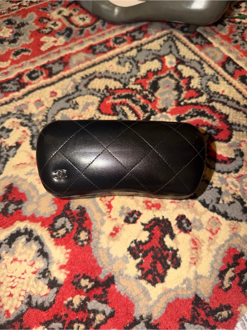 CHANEL Black Quilted Leather Sunglasses Case